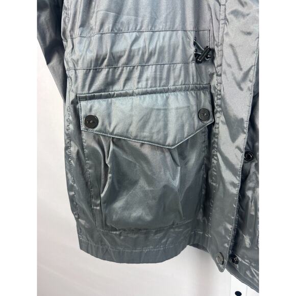 Ralph Lauren Polo Golf PGA Windbreaker Jacket Women Large Hoodie Zip Silver SZ M - Picture 7 of 12